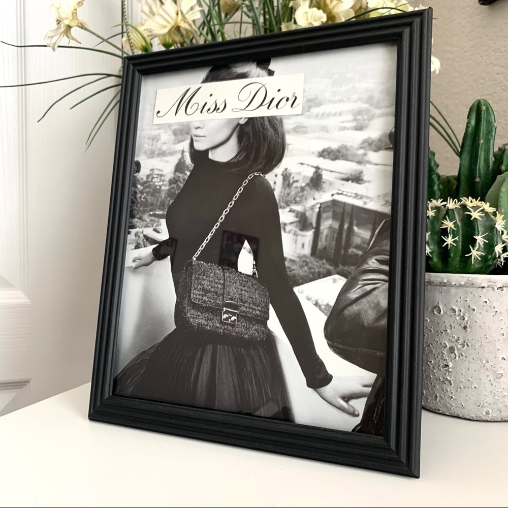 Miss Dior Black White Editorial Wall Art Paris Chic Fashion Decor